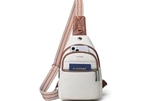 LATMAP Sac bandoulière Femme Homme Petit Sac de Poitrine pour Femme PU Cuir Bum Bag Sac poitrine Avec Bandoulière Réglable Fanny Pack Sac de téléphone Beige