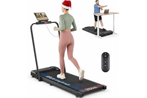 ‎THERUN THERUN Laufband für Zuhause Klappbar, Walking Pad Leise mit Handlauf&LED-Anzeige, Treadmill bis 10 km/h,Doppelte Stoßdämpfung Laufband Schreibtisch für Zuhause&Büro, Keine Montage Erforderlich