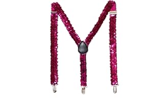 PARTY-FACTORY-LADENBURG Party Factory Pailletten Hosenträger, pink Glitzer, 50-90cm, für Damen und Herren, Glamour Accessoire, bis 195cm Körpergröße