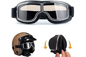 LANDSCAPE LIGHTS2K Harley Lunettes Vintage Lunette Moto Vintage Masque De Moto Vintage Lunette Casque Moto Cross Lunettes De Moto Retro Lunettes De Motocross Coupe-Vent Anti-PoussièRe Pour VéLo Lunettes De Vintage Moto