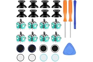 VOKMON 28 attacchi Ps4, cacciavite Torx T6, T8, 8 joystick analogici 3D, 8 tappi per pollice, 8 tappi, controller di ricambio con Xbox One