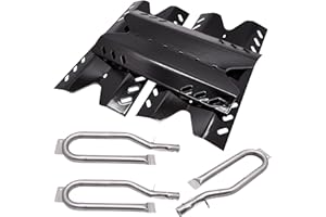 Hipoilk Repair Kit for Members Mark BQ05046-6-A BQ05046-6 BQ06042-1 BQ06043-1 BQ05046-6A Grill Parts, Burner Tube, Porcelain Steel Heat Plate Burner Cover for BBQ Pro BQ05041-28 BQ51009