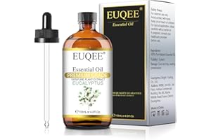 EUQEE Aceites Esenciales de Eucalipto 118ml, 100% Naturales Puros, Aceite Esencial de Grado Terapéutico para Humidificador, Perfectos para Aromaterapia, Masajes, Baño