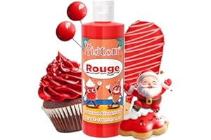 Colorant Alimentaire 160ml - Fidton Colorants Alimentaires Hautement Concentré de Grande Capacité pour la Décoration de Gâteaux, Colorant Alimentaire Liquide pour Fondant, Macarons, Muffins - Rouge