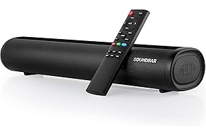 TKMARS Barre de Son TV Soundbar Bluetooth Enceintes Home Cinema 2.0 canaux Haut-Parleur Home Cinema sans Fil Plusieurs méthodes de Connexion Disponibles pour PC, téléphone, projecteur, Portable