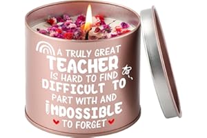PRSTENLY Teacher Gifts for Women, Scented Candles in Metal Jars, Thank You Gifts for Nursery Maths English Teachers Graduation End of The Year Christmas Birthday, A Truly Teacher