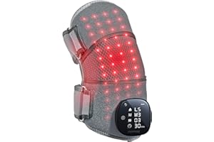 FORTHiQ RED+ Knee Massager with Heat and Red Light Therapy, Knee Brace with 5 Intensity Levels, 52 Red & Infrared Lights, Cordless, Adjustable for Knees, Elbows & Shoulders, Gift for Men & Women