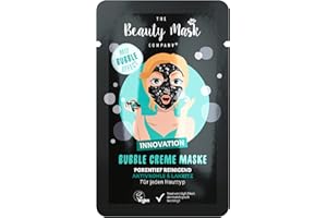 ‎THE BEAUTY MASK COMPANY The Beauty Mask Company Aktivkohle & Lakritz Creme Bubble Maske, 1 Sachet, tiefenpflegende Gesichtsmaske für normale Haut, Wellness für zuhause, vegan