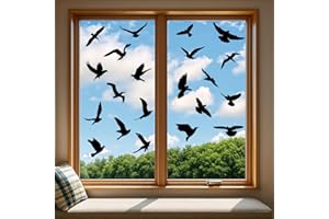 Aurinovellia Confezione da 37 sagome anticollisione per uccelli, elettrostatiche e riutilizzabili in PVC, protezione anti-uccelli per finestre e vetri contro gli urti