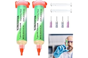 DGUSO Jeringa Flujo De Soldadura 2 Piezas Flux Para Soldar Estaño Pasta Para Soldar Estaño Flux Sin Plomo Pasta De Soldadura De Jeringa Flux Para SMD PCB BGA Soldadura Electronica 10ML