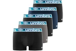 Umbro Calzoncillos Hombre Boxer 100% Algodón, Ropa Interior Hombre, Sostenible, Natural (Lote de 5)