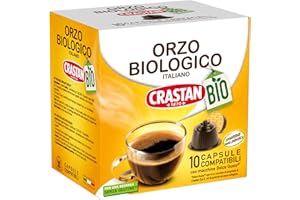 CRASTAN 1870 - Capsule compatibili Dolce Gusto - Orzo Biologico - 1 box da 10 capsule - Naturalmente Privo di Caffeina