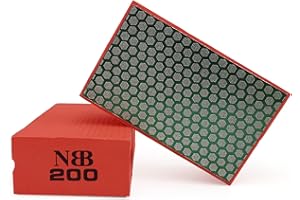 NBB Tampon diamanté pour poncer et polir Les Blocs éponge de Diamant de ponçage Poli tampons à la Main en Diamant avec Dos en Mousse pour broyage Polissage Granit marbre Pierre Verre céramique(200#H)