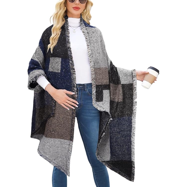 Sciarpa Donna Invernale Lunga 200 Cm - In Plaid Morbido Con Frange, Per Cerimonie E Regali Eleganti