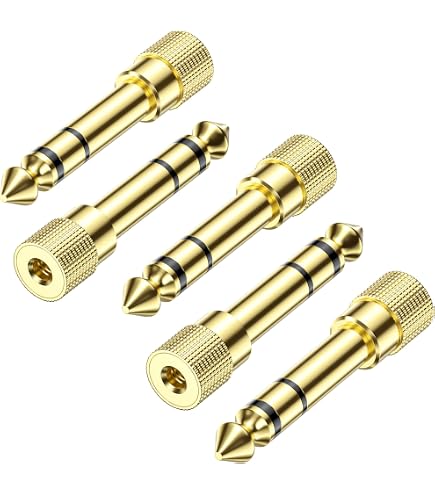 KA/1 Adattatore Per Cuffie Da 6,3 Mm A 3,5 Mm - Placcato Oro, Spina Metallica, Adatto Per Sennheiser, AKG, Beyerdynamic