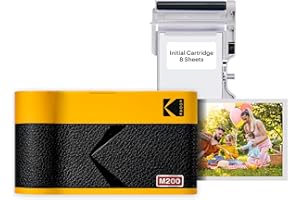 Kodak Mini 2 Era 4PASS Imprimante Photo Portable (5,3x8,6cm) (Jaune, Imprimante Photo + Paquet avec 68 Feuilles)