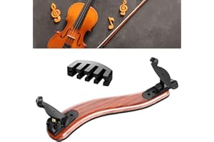 Fansjoy Almohadilla Violín 4/4 & 3/4, [Grano de Madera] Resto de Hombro Violin, Regolabile Costilla Violin Mentoneras para Violín 4/4 3/4 con Sordina de Violín