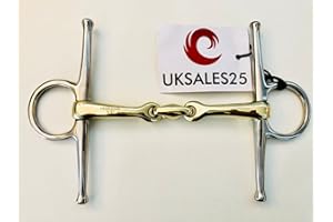 UKSALES25 Full Cheek Curved Snaffle Bit German silver & Stainless steel (5.5")