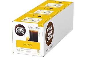 ‎NESCAFÉ DOLCE GUSTO NESCAFÉ Dolce Gusto Grande Kaffee, 48 Kaffeekapseln, Arabica & Robusta Selektion, Feine Crema und kräftiges Aroma, Schnelle Zubereitung, Aromaversiegelte Kapseln, 3er Pack (3 x 16 Kapseln)