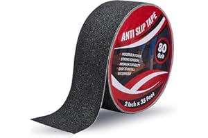 IONCAT Anti Slip Tape for Steps 5 CM x 10.6 M : Heavy Duty Grip Tape for Steps Outdoor & Indoor - Non Skid Tape for Stair Treads - Non Slip Strips for Steps Ramp - High Traction - 80 Grit - Black