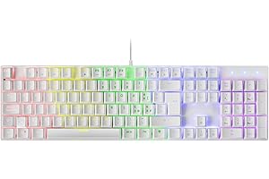 Mars Gaming MK422 Bianco, Tastiera Meccanica Gaming RGB, Antighosting, Switch Meccanico Marrone, Lingua Italiana