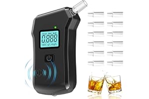 Fiula Breathalyzer,Breathalysers,Breathalyser Car Kit,Professional Breathalysers Portable Alcohol Breath Tester with LCD Digital Display and12 Mouthpieces