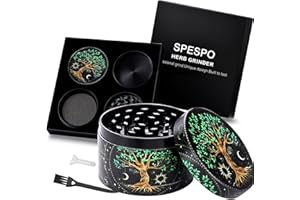 Grande Grinder Especias 63mm(2.5 "), Spespo Metálico Grinder Hierbas y Especias con Rascador Polen (Tree)