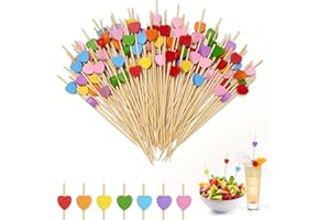 Minfuerang 100 Pezzi Stuzzicadenti da Cocktail,Colorati Bastoncino da Cocktail,Stuzzicadenti per Feste,12cm Stuzzicadenti Decorativi per Compleanno,Festa