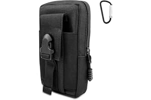 Fervalyna Riñonera, Riñoneras Hombre, Bolsa Táctica Cinturón, Bolso de Molle EDC, Bolsillo de Cintura Teléfono Móvil, para Acampar, Senderismo, Ciclismo, Escalada y Viajes, con Mosquetón