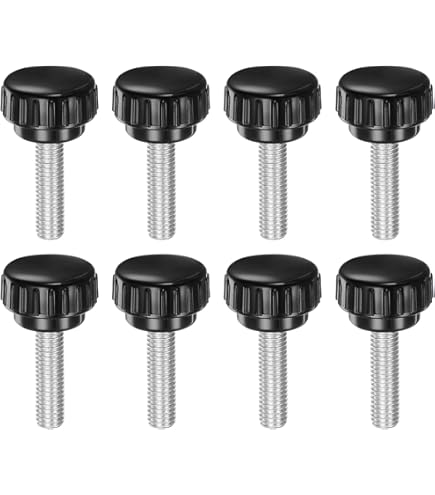 PrecisionGeek Moleté Pouce Vis Acier Noirci M4 x 20mm DIN 653 - Lot de