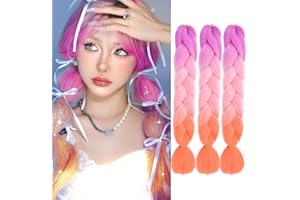 FANWYFYU Kanekalon Meches Tresse Cheveux, 3Paquets 24"Jumbo Braids Meches, Extension de Cheveux de Fibre Synthétique Pour Crochet Twist Tressage(C99)