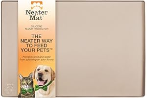 Neater Pet Brands Napfunterlage Hund und Katzen Wasserdicht - Silikon Katzen- und Hundenapf Unterlage - Futtermatte Hund und Katzen Schützt Böden vor Futter und Wasser (61 cm x 40,6 cm, Cappuccino)