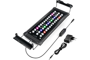 Honpal 7W 420 lumen Luce per acquario a LED con timer, lampada per acquario con supporto regolabile, per acquario d'acqua dolce/marino da 30-50 cm…