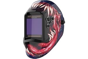 YESWELDER Casco per Saldatura True Color 10X9cm Grande Schermo di Visualizzazione Maschera di Saldatura auto oscurante ad energia solare, 4 Sensori d'arco Ampio schermo 4~5/9-9/13 per TIG MIG ARC