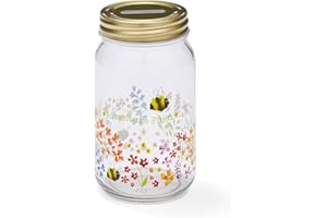 Cooksmart British Designed Money Jar | Money Box For Saving Cash or Coins | Piggy Bank For Adults & Family - Bee Happy