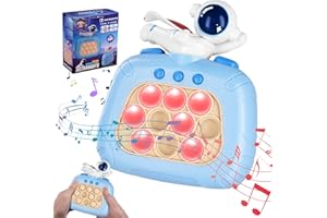 WEIGUDOC Quick Push Game, Push It Pop Fidget Game, Squeeze Toys, Whack-a-mole, Juguetes De Desarrollo Temprano, Busy Board Montessori Toys, Stress Relief Breakout Puzzle, Electronic Whack-a-mole Game(Blue)