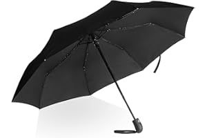 Villkin Parasol odporny na burze z automatycznym otwieraniem i zamykaniem – wytrzymały i wysokiej jakości parasol w kolorze czarnym dla kobiet i mężczyzn – parasol kieszonkowy o szerokości 107 cm