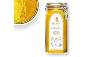 ‎EDEL KRAUT MANUFAKTUR DES LEBENS Kurkuma Pulver Bio | Edel Kraut 100% reines Bio Curcuma Pulver im Premium Glas - für Smoothies, Goldene Milch, Pasten, Kurkuma Bio Latte u.v.m - 700g turmeric powder