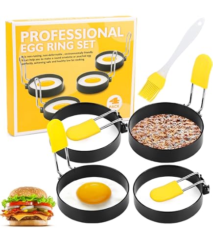5 Pcs Moule Oeuf Au Plat Emporte Piece Oeuf Au Plat Avec Poignée Moule Pancake Acier Inoxydable Pour Pancakes Oeuf Poché Omelettes Hamburgers Pain De Viande 5 Pcs Moule Oeuf Au Plat Emporte Piece Oeuf Au Plat Avec Poignée Moule Pancake Acier Inoxydable Pour Pancakes Oeuf Poché Omelettes Hamburgers Pain De Viande