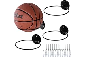 VnkloMes 4 Stück Wandhalterung Ball Rack, Metall Montiert Ball Wandhalterung, Basketball Halterung Wand Mit Schrauben, Sport Ball Racks Display,Ball Rack für Basketball Rugby Volleyball Fußball