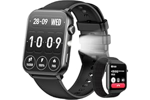 Baolubao Smartwatch Uomo Donna, 2025 Smartwatch per uomo con torcia, Bluetooth Chiamate,100+ Modalità Sportive, Cardiofrequenzimetro/SpO2/Monitoraggio del sonno, IP68 impermeabile per Android iOS