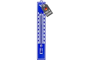 Lantelme Außenthermometer Temperaturanzeige -30°C bis +50°C Analog | Wetterfest 17cm Kunststoff Farbe Blau | Thermometer für Zimmer Innen Außen Garten | Gartenthermometer (Blau)