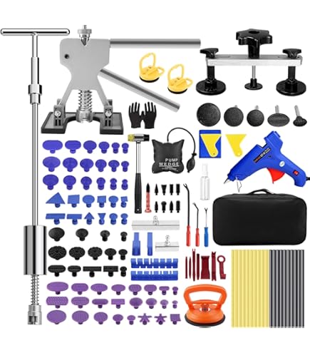 MSW Dent Repair Kit - 15 Dent Lifters + Tools For Paintless Dent Removal (PDR), Includes Carrying Bag