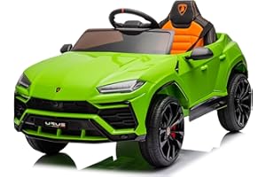 MONDIAL TOYS Macchina Elettrica Per Bambini Lamborghini Urus con Sedile in Pelle Auto Elettrica 12V per Bambini Full Optional Verde
