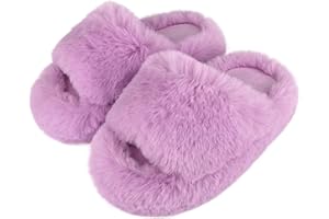 WUYISTAR Pantofole Bambina Pantofole con punta aperta in memory foam per Ragazze Scarpe Inverno per Bambini da casa calde in peluche