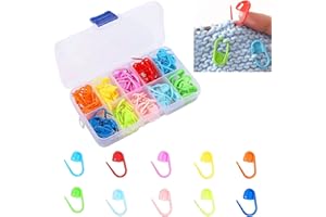 GVIVEJ Marqueurs de Mailles, 150 Pièces,10 Couleurs Marqueurs Verrouillages, avec Boite de Rangement, pour Pulls Tricotés DIY, Echarpes