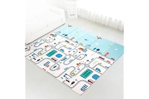 Gutsbox Tappeto Gioco Bambini, Neonato XPE Doppio Lato, non tossico, impermeabile, antiscivolo e reversibile, 180x150x0.5cm