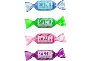 Tinc Sweetie Scented Highlighter Pens for Kids | For use at School & Homework - 4 Different Funky Colours with a Sweet Scent | Zip Loc Carry Case - Pack of 4