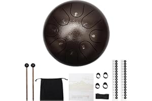 FANGCCC Tamburo a pioggia per giardino, in acciaio, 6 pollici, 8 toni, tamburo per la lingua, per esterni, chakra, pioggia, tamburo a mano, tamburo a percussione per meditazione, yoga, guarigione del suono