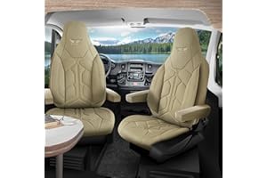 ‎RC ROYAL CLASS RC Royal Class Pilotensitzbezug Sitzbezüge Schonbezug Set passend für Wohnmobil Ducato Camper Hymer Pössl Bürstner Laika Fendt Zubehör (Vordersitzbezüge, Pilot 429, Beige L40)